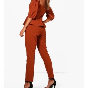 Nora Peplum Bandeau Skinny Leg Jumpsuit